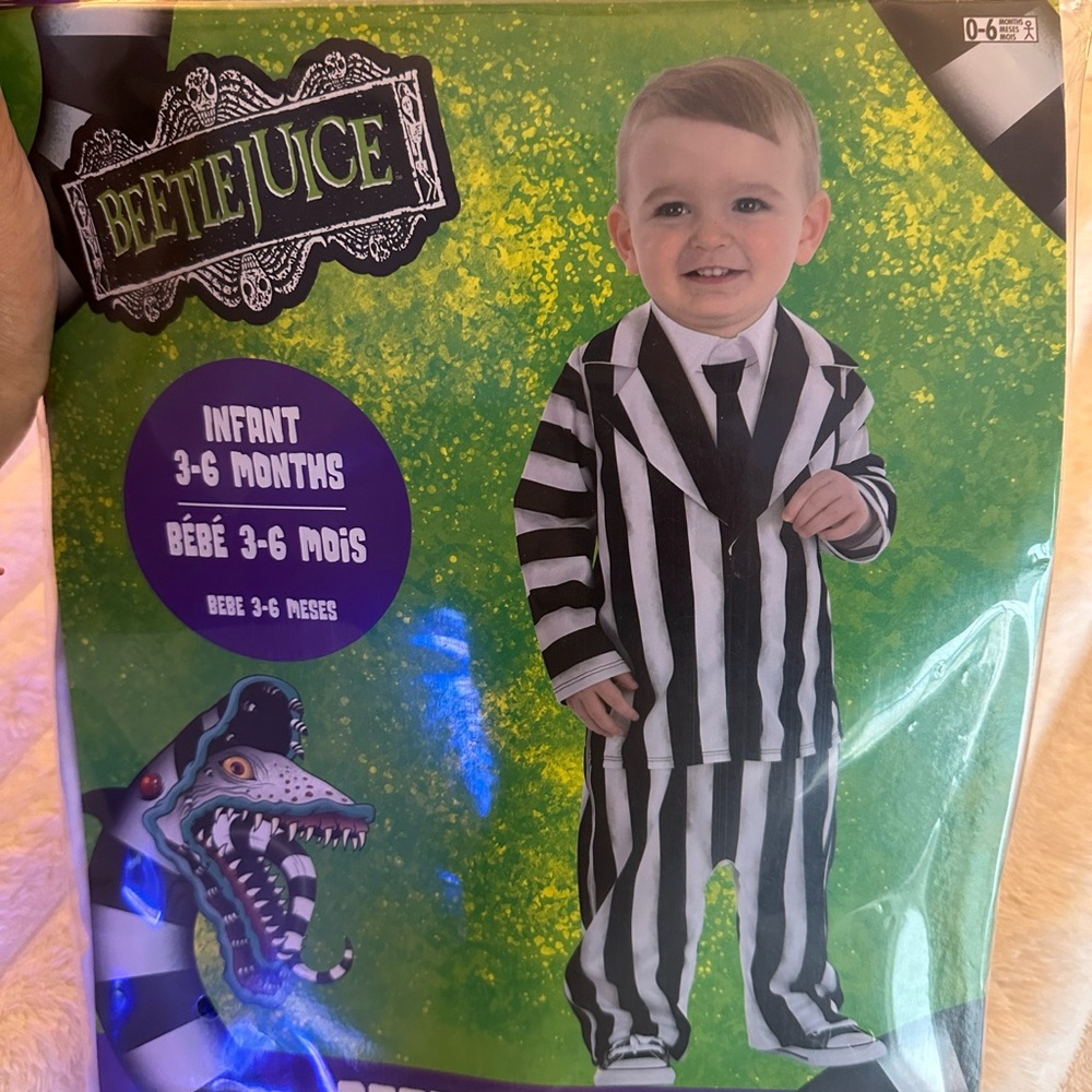 Party City Beetlejuice Infant Costume - Black and White